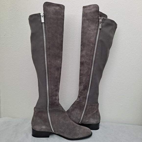 Michael Kors Bromley suede elastic flat riding boots - Picture 5 of 16